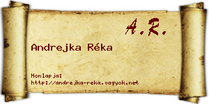 Andrejka Réka névjegykártya