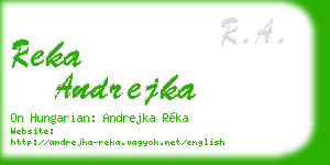 reka andrejka business card